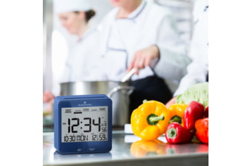 Image of Marathon Atomic Desk Clock w/Backlight, Heat and Comfort Index, Blue, CL030054-BL-00-NA