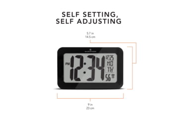 Image of Marathon Atomic Wall Clock w/8 Time Zones and Stand, Black, CL030033-BK-00-NA