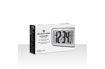 Image of Marathon Atomic Wall Clock w/8 Time Zones and Stand, Silver, CL030033-SV-BK-NA