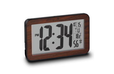 Image of Marathon Atomic Wall Clock w/8 Time Zones and Stand, Wood, CL030033-WD-BK-NA