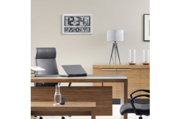 Image of Marathon Commercial Grade Jumbo Atomic Wall Clock w/6 Time Zones, Silver, CL030025-SV-00-NA