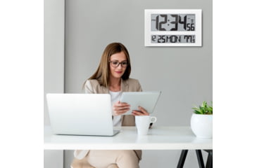 Image of Marathon Commercial Grade Jumbo Atomic Wall Clock w/6 Time Zones, White, CL030025-WH-00-NA