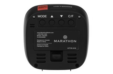 Image of Marathon Compact Alarm Clock w/Temperature and Date, Black, CL030058-BK-00-NA