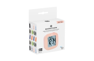 Image of Marathon Compact Alarm Clock w/Temperature and Date, Pink, CL030058-PI-00-NA