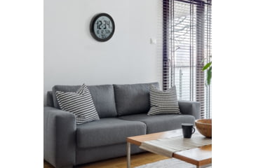 Image of Marathon Digital Round Wall Clock, Black, 9in x 1in x 9in, CL030069-BS-00-NA