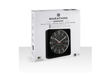 Image of Marathon Jumbo Analog Wall Clock w/Auto-Night Light, Black, CL030057-BK-BK-NA