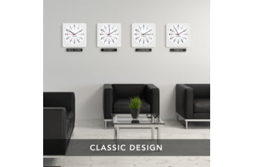 Image of Marathon Jumbo Analog Wall Clock w/Auto-Night Light, White, CL030057-WH-WH-NA