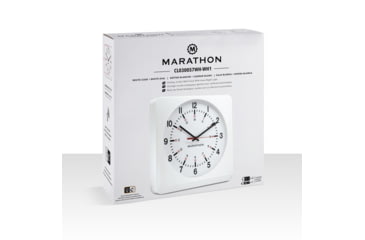 Image of Marathon Jumbo Analog Wall Clock w/Auto-Night Light, White, CL030057-WH-WH-NA