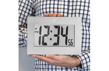 Image of Marathon Large Digital Frame Clock w/3.25 inch Digits, Graphite Gray, CL030064-GG-00-NA