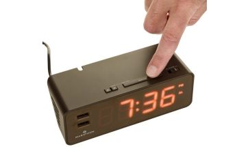 Image of Marathon LED Alarm Clock w/Two USB Ports, Coco Brown CL030055CO