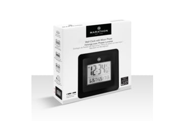 Image of Marathon Moon Phase Digital Wall Clock, Black, CL030049-BK-00-NA