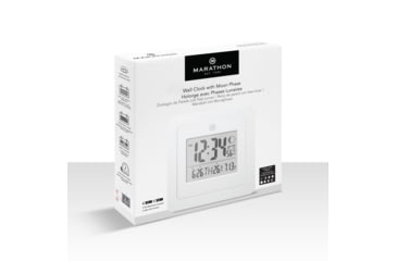 Image of Marathon Moon Phase Digital Wall Clock, White, CL030049-WH-00-NA