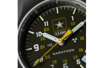 Image of Marathon Official US Army Officers Watch w/ Date, Black, NSN 6645-01-697-8865, WW194015SS-1101