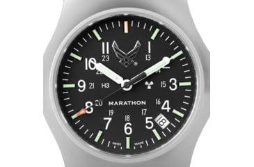 Image of Marathon USAF Officers Watch w/ Date, Black, NSN 645-01-697-8861, WW194015SS-1003