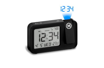 Image of Marathon Projection Wall Clock, Black, 5.75in x 1in x 3.5in, CL030086-BK-BL-NA