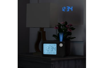 Image of Marathon Projection Wall Clock, Black, 5.75in x 1in x 3.5in, CL030086-BK-BL-NA