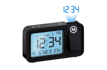 Image of Marathon Projection Wall Clock, Black, 5.75in x 1in x 3.5in, CL030086-BK-BL-NA