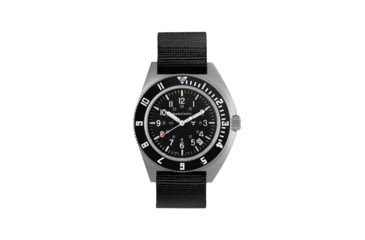 Image of Marathon Steel Navigator Watch w/ Date SSNAV-D On Ballistic Nylon, Strap Length 12in, Black, 41 mm, WW194013SS-0102