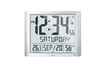 Image of USED Marathon Super Jumbo Atomic Wall Clock with Full Date display and 7 Time Zones, Classic Black, LARGE, CL030061-GG-FD-NA, EDEMO1