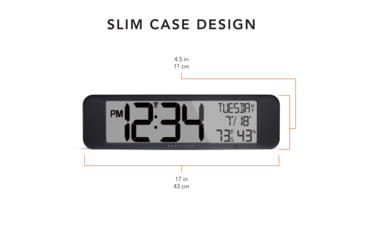 Image of Marathon Ultrawide Clock w/ Atomic Accuracy, Black, CL030079-BK-00-NA
