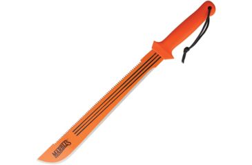 Image of Marbles 18 in Sawback Machete Fixed Blade Knife, 18in, Stainless Steel, Standard Edge, Sawback, Orange, Polypropylene Handle MR394