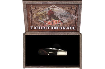 Image of Marbles Barlow Brown Checkered Bone Folding Knife, 3.5in Closed, Satin Stainless Clip/Pen Blades, Brown Checkered Bone Handle, KB211W