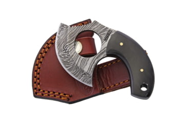 Image of Marbles Damascus Skinner Knife, 4.25in Overall, 2.75in Damascus Steel Blade, Horn, MR453 / EG-734