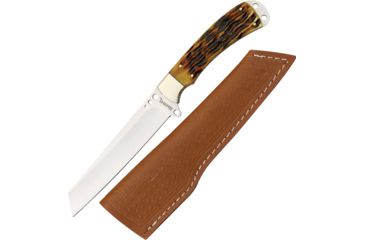 Image of Marbles Fixed Blade Knife, 5.25in, Brown, Jigged Bone Handle MR241