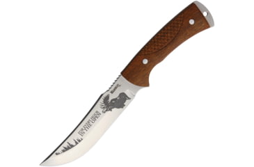 Image of Marbles Fixed Blade Wood Knife, 5.5 stainless clip point blade, Brown checkered wood handle, MR561 / HK8951-105