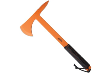 Image of Marbles X-1 Tactical Tomahawk, 15in Overall, 3.38in Cutting Edge, 8in Axe Head, Spear Point Spike End, Orange Finish SS Construction With Black Cord Wrapped Handle, Black Nylon Sheath, Black, MR424