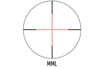 Image of March Scopes Normal Turret 2.5-25x52mm, 30mm Tube, Second Focal Plane, MML Reticle, MIL, Black, D25V52IMLMML Reticle