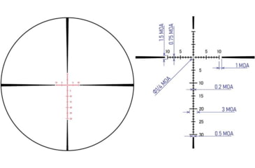 Image of March Scopes Normal Turrets 3-24x42mm Rifle Scope, 30mm Tube, First Focal Plane, FMA-1 Reticle, MOA, Black, D24V42FIMANFMA-1 Reticle