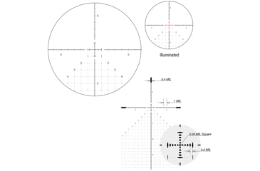 Image of March Scopes Normal Turrets 3-24x42mm Rifle Scope, 30mm Tube, First Focal Plane, FML-T1 Reticle, MIL, Black, D24V42FIMLNFML-T1 Reticle