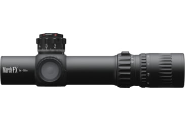 Image of March Scopes Shorty MIL 1-10x24mm Riflescope with Shuriken lockable turrets, DR-1F Reticle, Black, Black, D10SV24FLXDR-1F