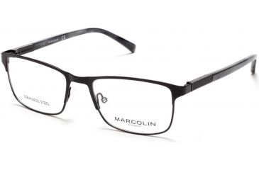 Image of Marcolin MA3013 Eyeglass Frames - Matte Black Frame Color, Matte Black Lens Color