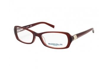 Image of Marcolin MA7305 Eyeglass Frames - Shiny Dark Brown Frame Color