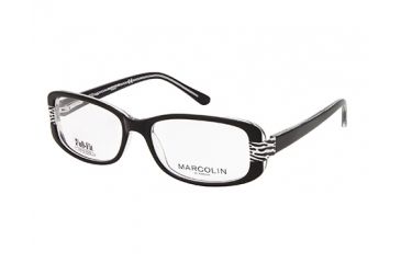 Image of Marcolin MA7309 Eyeglass Frames - Black/Crystal Frame Color