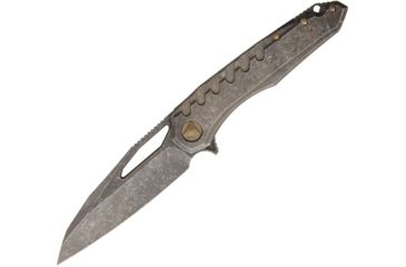 Image of Marfione Custom Knives Custom Sigil Fallout Finish Folding Knife,4in,M390 Steel,Standard Edge,Titanium Handle MFC396FF