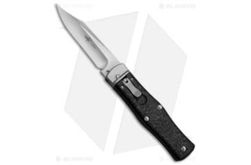 Image of Marfione Custom Knives OSS Cobra Lever Automatic Folding Knife, 3.75in, CPM S30V, Clip Point Blade, Carbon Fiber Black Handle, Steel/Black, 8.50in, BHQ-37375
