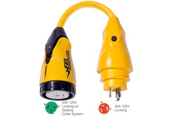 Image of Marinco P30-503 EEL 50A-125V Female to 30A-125V Male Pigtail Adapter - Yellow 49361