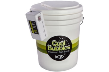 Image of Marine Metal Products Cool Bubbles 5 Quart Insulated Aerated Bait Container w/B-3 Model Pump, White, CB-35