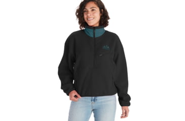 Image of Marmot 94 E.C.O. Recycled Fleece - Womens, Black/Dark Jungle, Large, M14197-23573-L