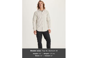 Image of Marmot Aerobora Long Sleeve Top - Mens, Moonbeam, Large, 42110-7384-L