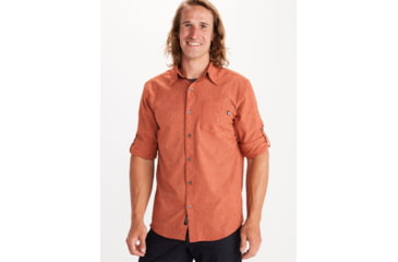 Image of Marmot Aerobora Long Sleeve Top - Mens, Picante, Small, 42110-6740-S