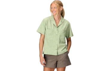 Image of Marmot AirExchange SolarShield Camp Novelty SS Shirt - Womens, Agate Green Mini Bloom, S, M16118-24284S
