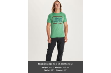 Image of Marmot Ascender Short Sleeve T-Shirt - Mens, Green Heather, Large, 41480-8551-L