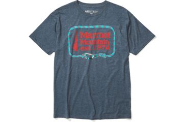 Image of Marmot Ascender Short Sleeve T-Shirt - Mens, Navy Heather, Medium, 41480-8550-M