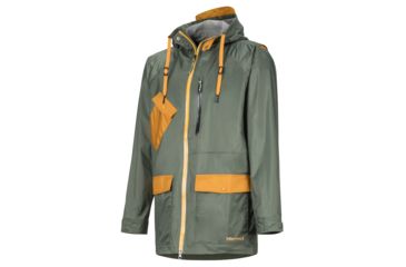 Image of Marmot Ashbury PreCip Eco Jacket - Mens, Crocodile/Aztec Gold, Large, 31650-4836-L