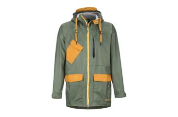 Image of Marmot Ashbury PreCip Eco Jacket - Mens, Crocodile/Aztec Gold, Large, 31650-4836-L