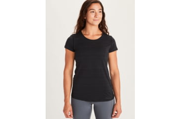 Image of Marmot Aura Short Sleeve Shirt - Womens, Black, Extra Small, 46390-001-XS